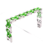 Green Biker Bicycle Chain Link Bracelet Stainless Steel Jewelry