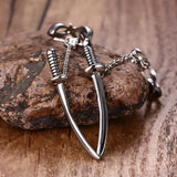 Men's Samurai Sword Stud Earrings Stainless Steel Punk Style