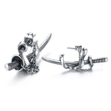 Men's Samurai Sword Stud Earrings Stainless Steel Punk Style