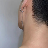 Men's Samurai Sword Stud Earrings Stainless Steel Punk Style