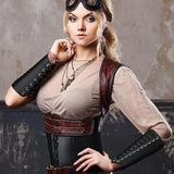 Riveted Wide Leather Bracelet for Men and Women
