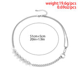 Punk Men's Stainless Steel Chain Necklace Beads Choker Jewelry