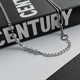 Punk Men's Stainless Steel Chain Necklace Beads Choker Jewelry