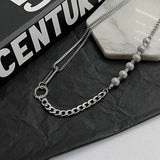 Punk Men's Stainless Steel Chain Necklace Beads Choker Jewelry
