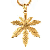 Punk Men's Marijuana Leaf Pendant Necklace 24inch