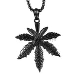 Punk Men's Marijuana Leaf Pendant Necklace 24inch
