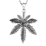 Punk Men's Marijuana Leaf Pendant Necklace 24inch