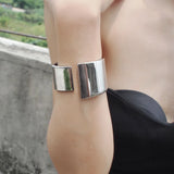 Punk Metal Asymmetry Cuff Bangles Statement Bracelet Women Jewelry