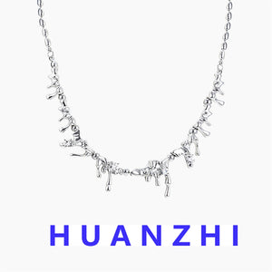 Punk Metal Clavicle Chain Silver Necklace