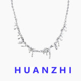 Punk Metal Clavicle Chain Silver Necklace