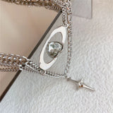Punk Metal Clavicle Chain Silver Necklace