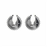 Punk Metal Gear Earrings Hollow Ear Clip Unique Jewelry