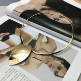 Punk Metal Geometric Torques Chokers Necklaces For Women Oval Alloy Statement