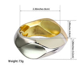 Punk Metal Geometric Cuff Bracelets Glossy Surface Statement Bangle Jewelry