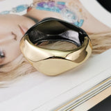 Punk Metal Geometric Cuff Bracelets Glossy Surface Statement Bangle Jewelry