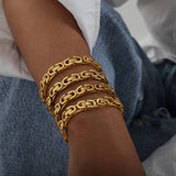 Punk Metal Hip-Hop Couple Bracelet Stainless Steel Unisex Wrist Jewelry