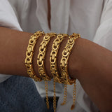 Punk Metal Hip-Hop Couple Bracelet Stainless Steel Unisex Wrist Jewelry