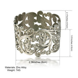 Punk Metal Hollow Flower Cuff Bangle For Women