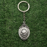 Punk Metal Sun Moon Mountain Keychain