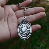 Punk Metal Sun Moon Mountain Keychain