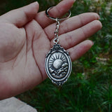 Punk Metal Sun Moon Mountain Keychain