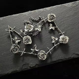 Punk Metal Rose Flower Choker Necklace