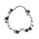 Punk Metal Rose Flower Choker Necklace