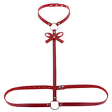 Punk Metal Tassel Pendant Red Choker Collar