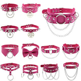 Punk Metal Tassel Rose Chain Necklace Spiked Collar
