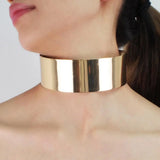 Punk Metal Torque Chokers Necklaces Alloy Maxi Statement Necklace For Woman