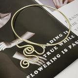 Snake Shape Punk Metal Torques Choker Necklace