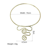 Snake Shape Punk Metal Torques Choker Necklace