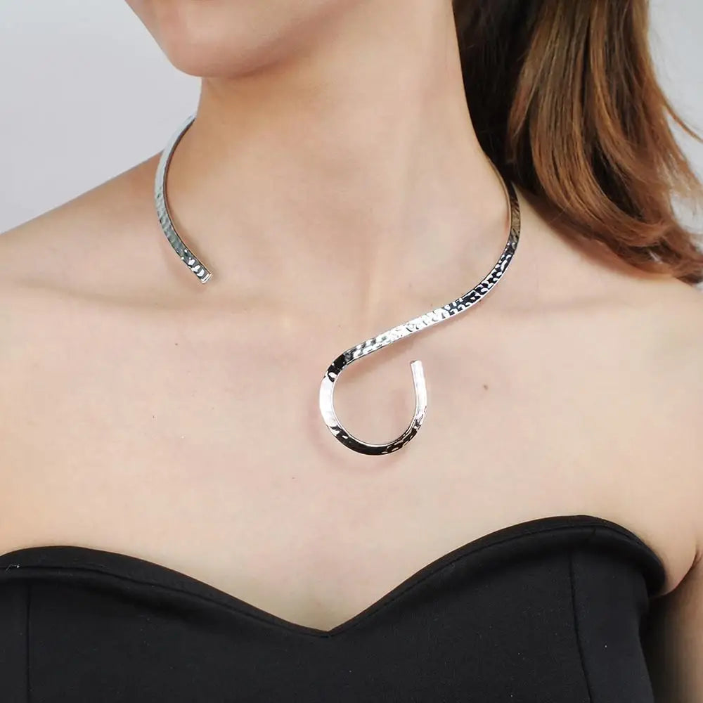 Punk Metal Choker Necklaces for Women