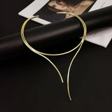Punk Metal Torsion Choker Necklace Statement Rigid Alloy Chain
