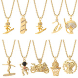Punk Motorcycle Statement Necklace Hip Hop Sport Long Chains