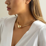 Punk Multi-layer Chain Choker Superimposed Necklace For Women