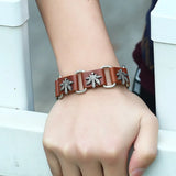 Punk Alloy Maple Leaves Star Skull Bracelet Chain Cowhide Male Bracelets