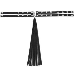 Punk Nail Rivets Tassel Choker Leather Necklace