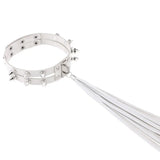 Punk Nail Rivets Tassel Choker Leather Necklace