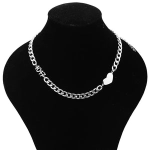 Heart Stainless Steel Punk Necklace Collar Chain Gift Xmas