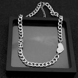 Heart Stainless Steel Punk Necklace Collar Chain Gift Xmas