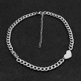 Heart Stainless Steel Punk Necklace Collar Chain Gift Xmas