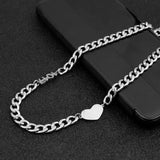 Heart Stainless Steel Punk Necklace Collar Chain Gift Xmas