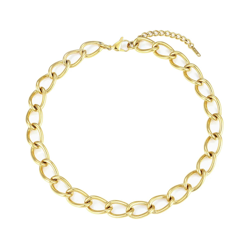 Stainless Steel Punk Necklace & Bracelet Set, Tarnish Resistant