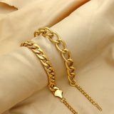 Stainless Steel Punk Necklace & Bracelet Set, Tarnish Resistant