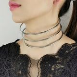 Punk Metal Chunky Choker Necklace Women Statement Alloy Short Necklaces