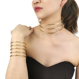 Punk Metal Chunky Choker Necklace Women Statement Alloy Short Necklaces