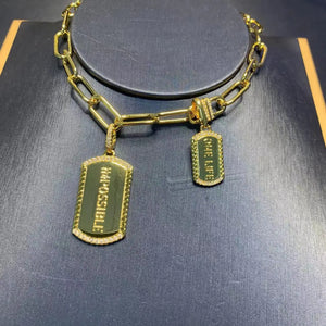 Punk Detachable Necklace Rectangle Letter Sign Collar Chain