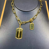 Punk Detachable Necklace Rectangle Letter Sign Collar Chain