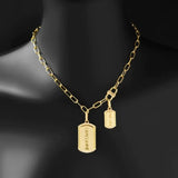 Punk Detachable Necklace Rectangle Letter Sign Collar Chain